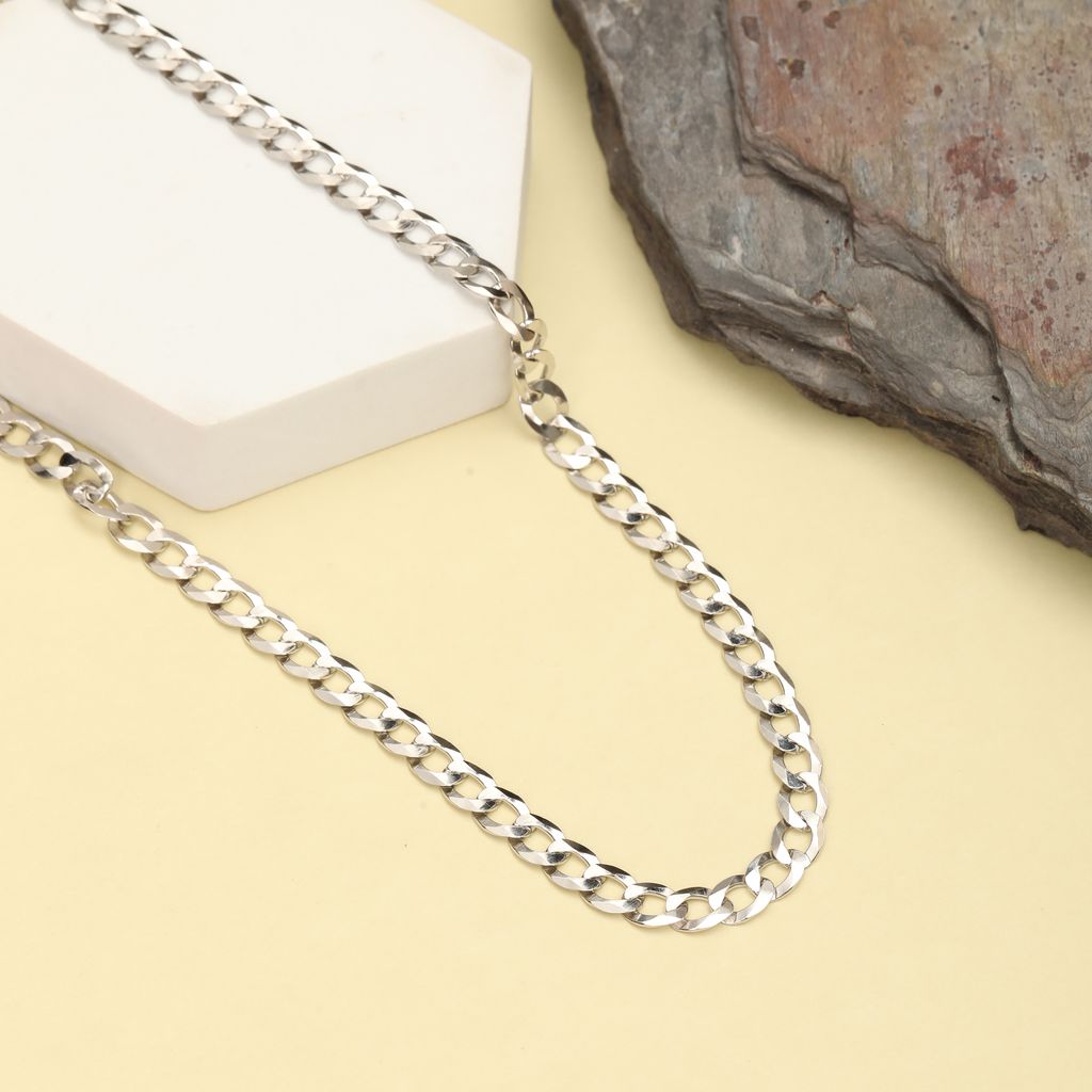 Sterling Silver Chain Necklace for Men & Women | Classic Curb Link Chain | 925 Silver Polished Finish I Weight - 14.8 g view 2