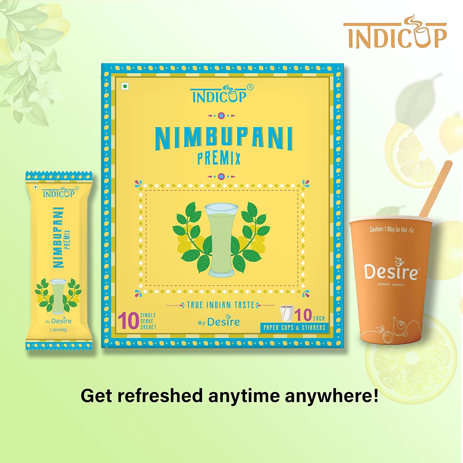 INDICUP Nimbu Pani Instant Premix, 100 gm - 10 Sachets view 2