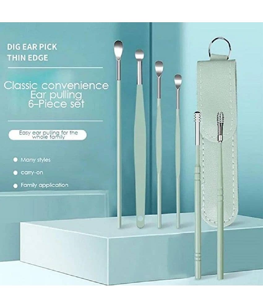 Ear Wax Cleaner with Storage Box Ear Wax Cleaner Reusable Removal Kit Steel Ear Cleansing Tool Set Spiral Ear Curette Tool For Kids, Man, Woman (Assorted Colors) view 2