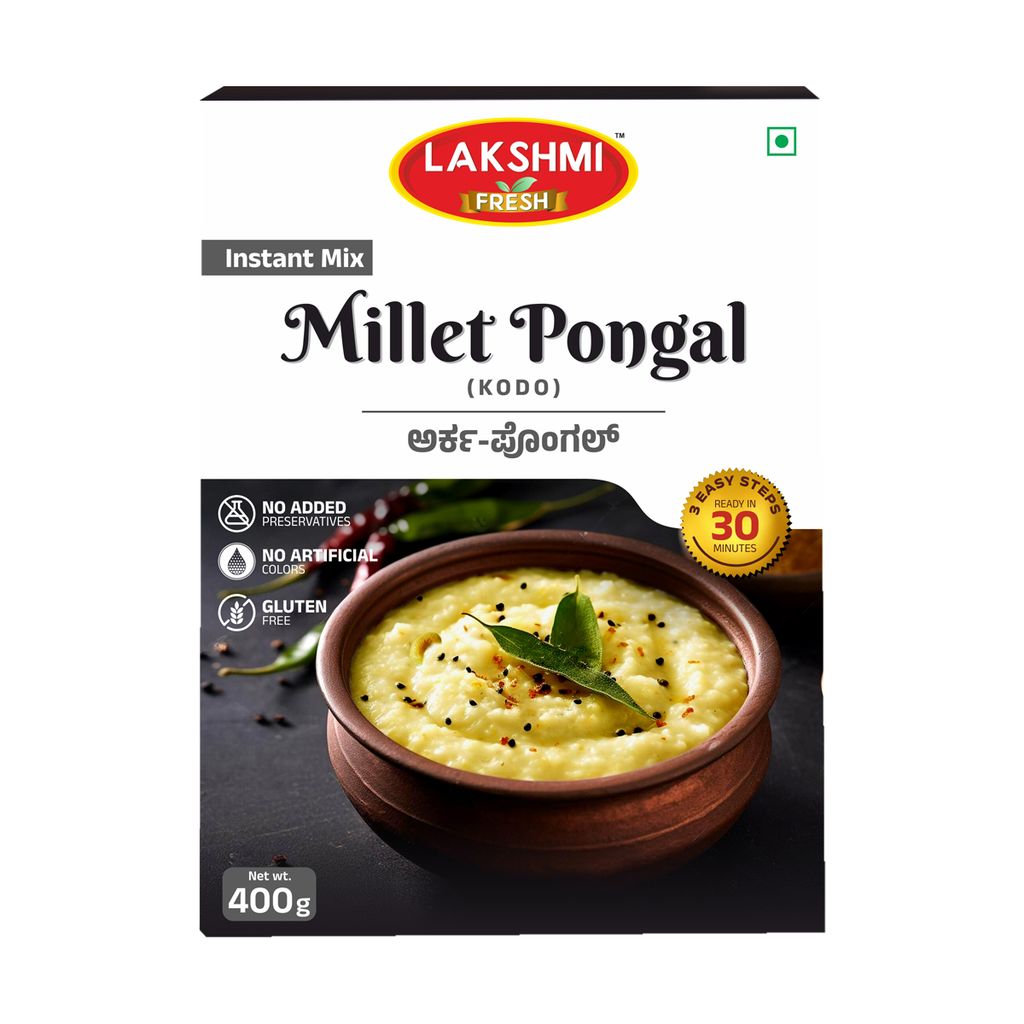 Lakshmi Fresh Kodo Millet Pongal 400g | Instant & Ready-to-Cook | Gluten-Free & Healthy Breakfast Mix (pack of 3) view 2