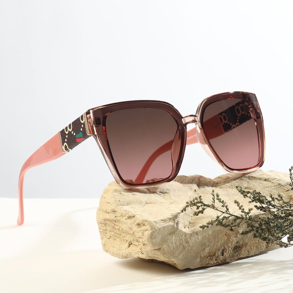 Eyenaks Premium Leather Sunglass For Women | UV400 Protection | Elegant Leather Design | Pack Of 1 (Marron) view 2