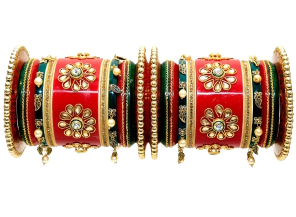 Zindura New Hand Desined Stylish Rajwadi Style Bridal Chuda Set For Girls And Women (PLASTIC BOX PACK) view 2