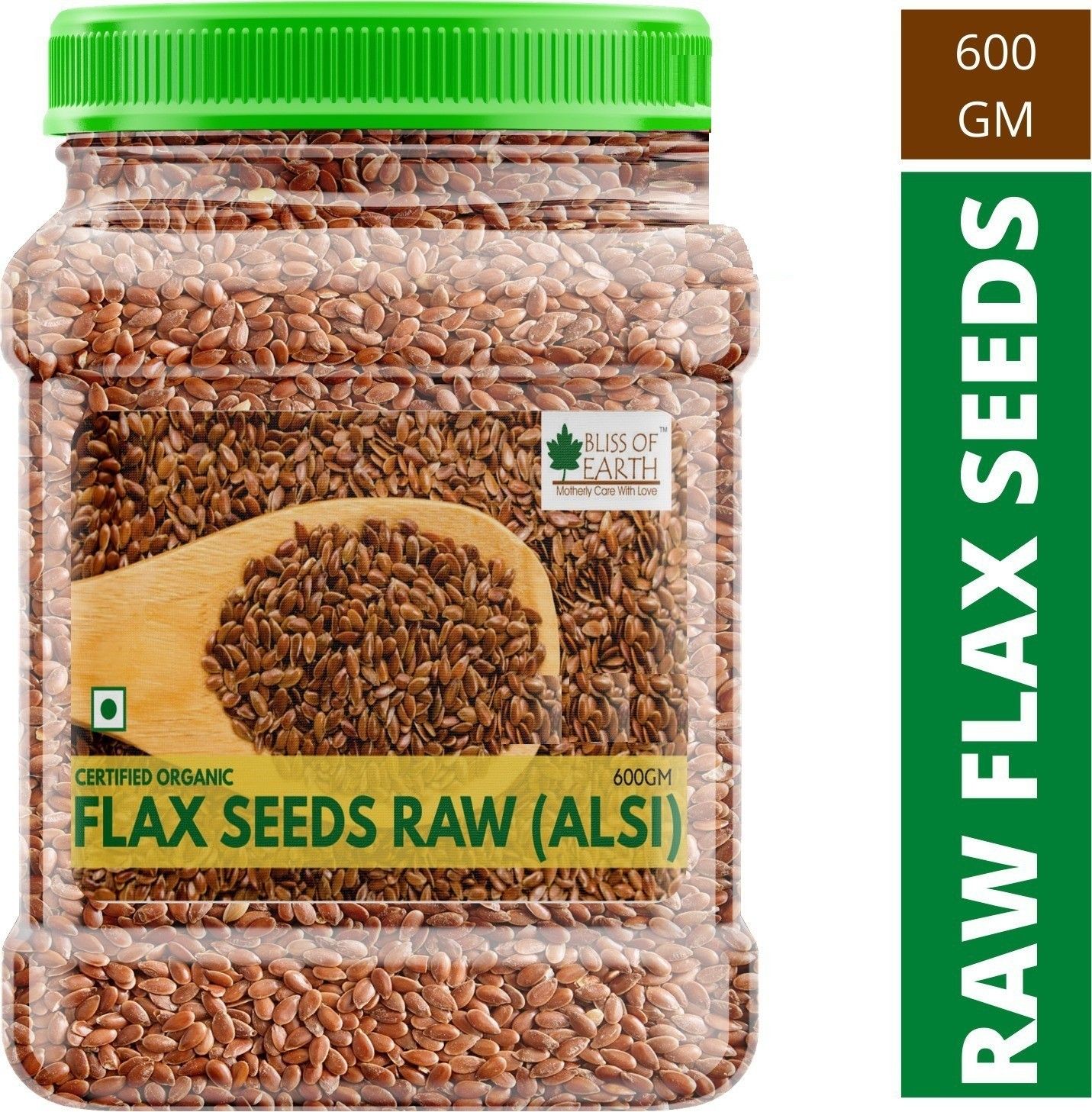 Bliss of Earth Certified Organic Brown Flax Seeds - Raw Superfood For Weight Loss, 600gm
