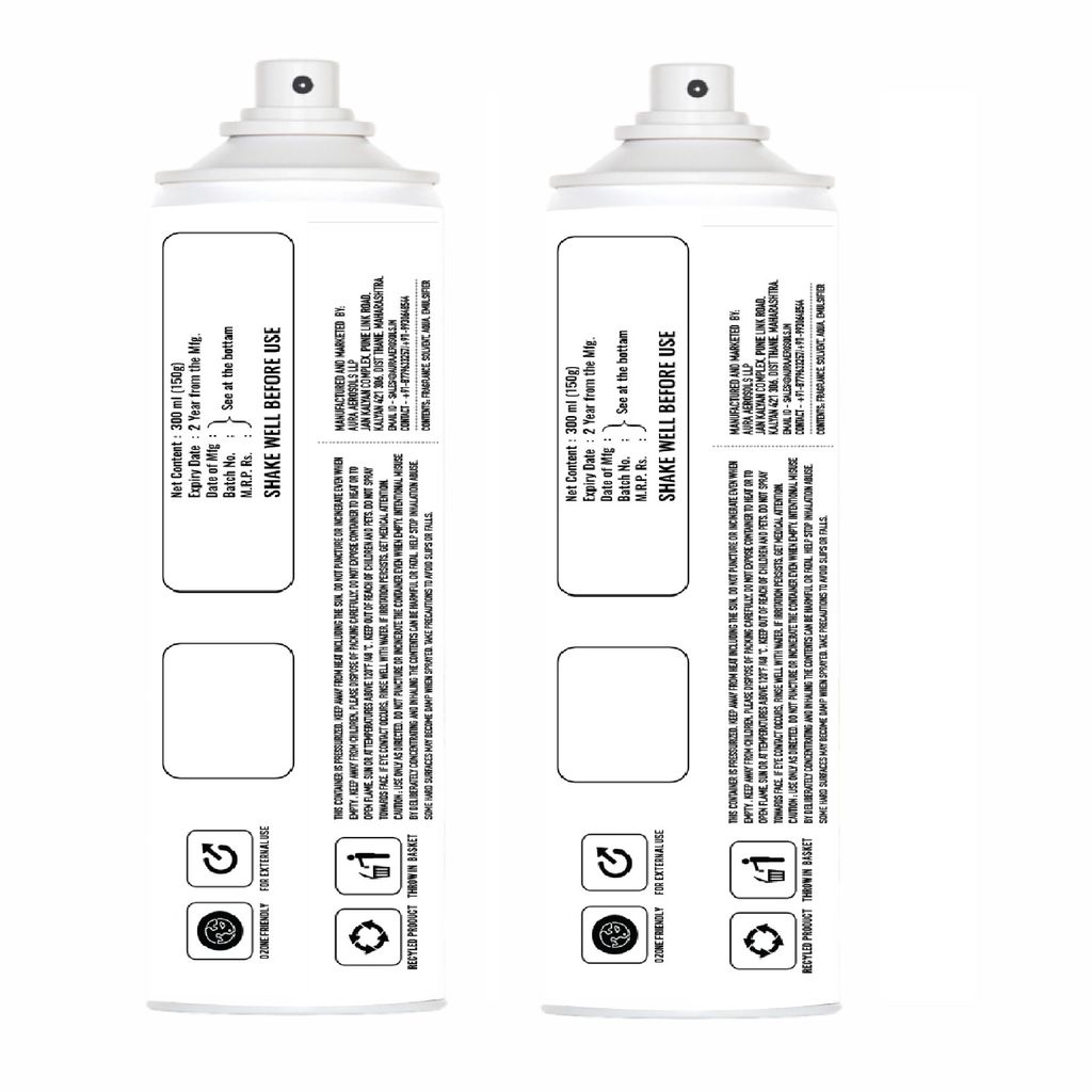 Aura Aerosols Air Freshener 300ml (Pack of 2) - Rose & Camphor view 2