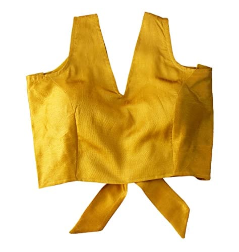 The Flying Tree Designer Gold Bollywood Padded Blouse Indian Choli With Tie up So You Can Make A Bow 32 view 2