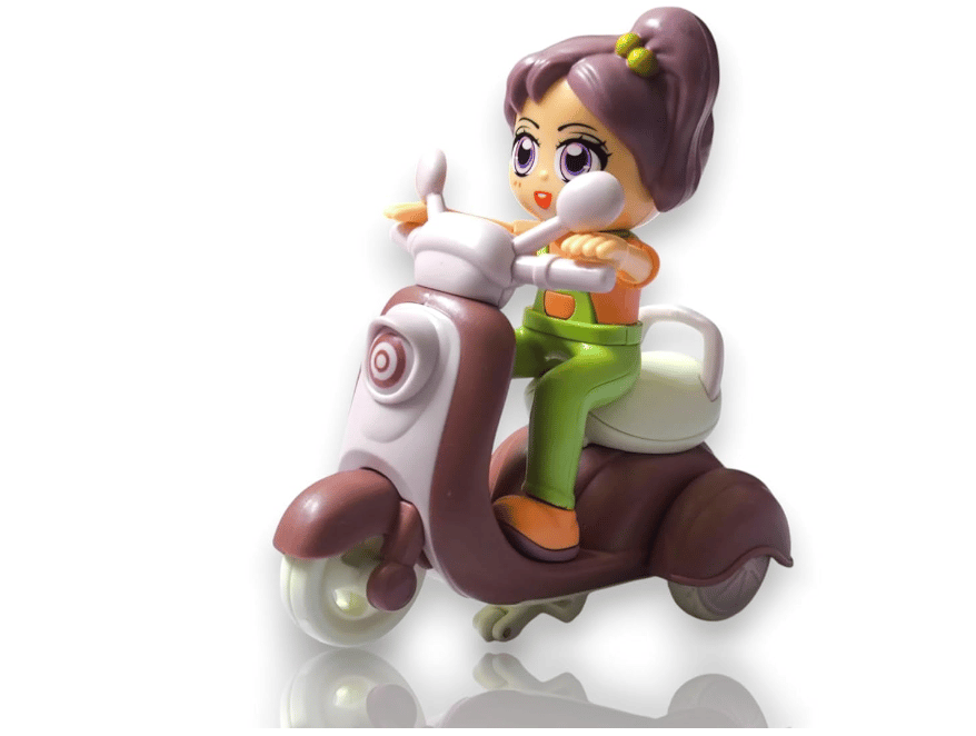 Inertia Friction Powered Stunt Toy Scooter with Girl Rider, Push-and-Go Scooty Toy, Multicolour view 2