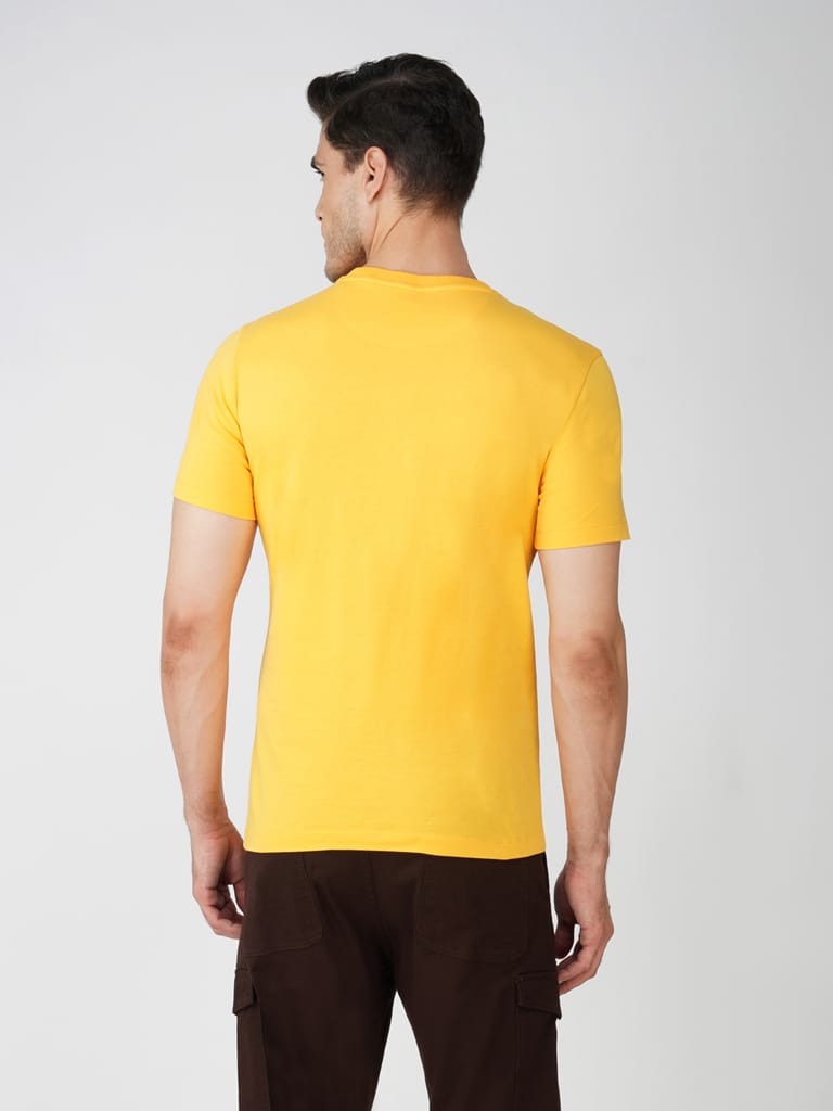 Men’s Casual Graphic Tee Euro Fit-Yellow view 2