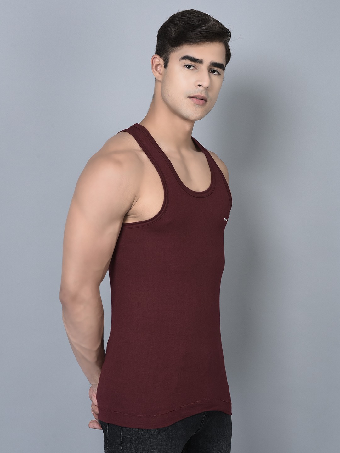 Men's Assorted Pack of 5 Solid Combed Cotton Shrinkless Vest view 2