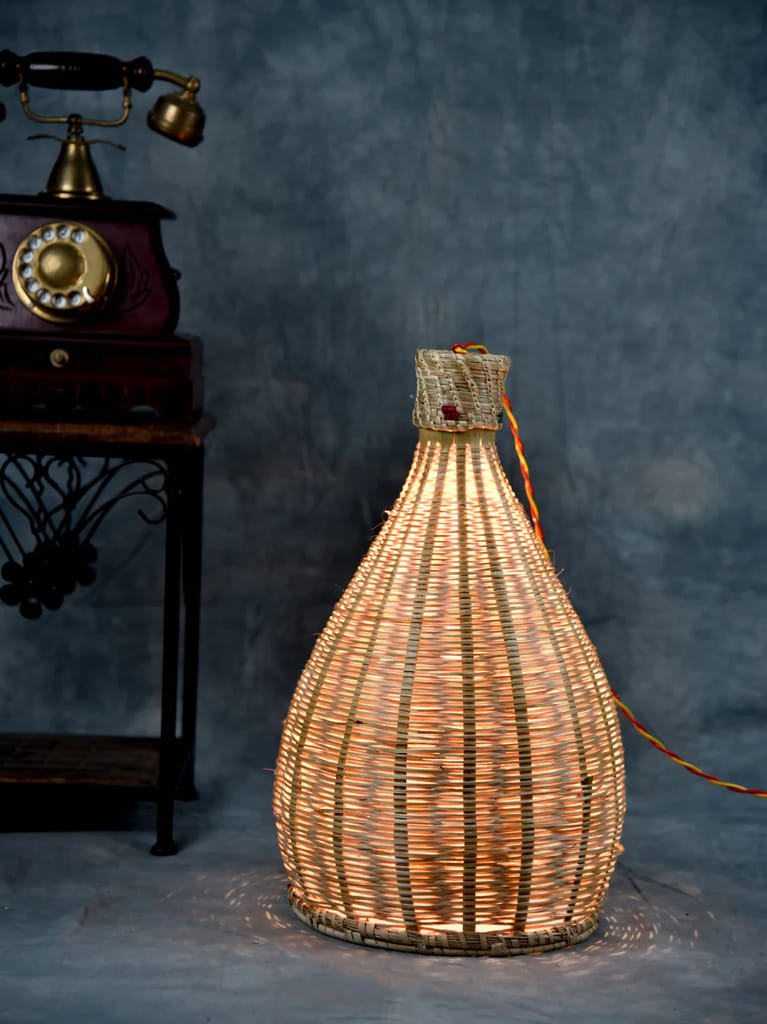 Beige Bamboo and Kanshi Grass Lamp view 2