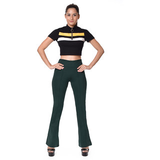 Bell Bottom Pant Dark Green view 2