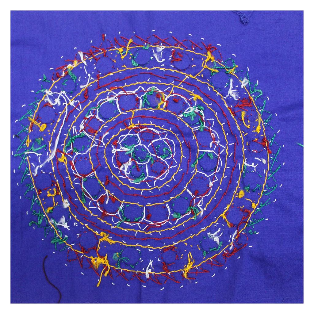 Garvi Gurjari (A Gujarat Govt Enterprise) Cotton Multicolor Hand Embroidered Patch with Mirror Work(GGCMEP65) view 2