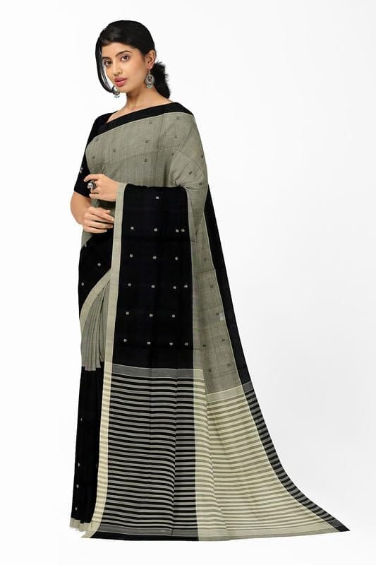 APCO Handloom - Women's Rahajmundry Pure Cotton Grey Handloom Saree (Angara Handloom Saree) 33 view 2