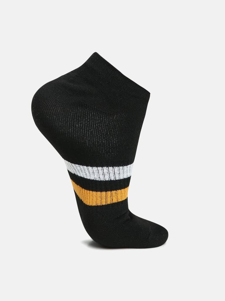 Kolor Fusion Men & Women Striped Low Cut Cotton Ankle Length Sneaker Socks (Pack Of 5) view 2