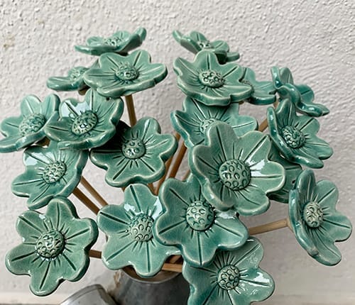 Handcrafted Ceramic Flower Stick view 2