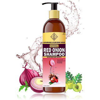 Red Onion Shampoo for Hair Growth and Scalp Treatment Pack of 1, Pink, Fresh, 200 ML