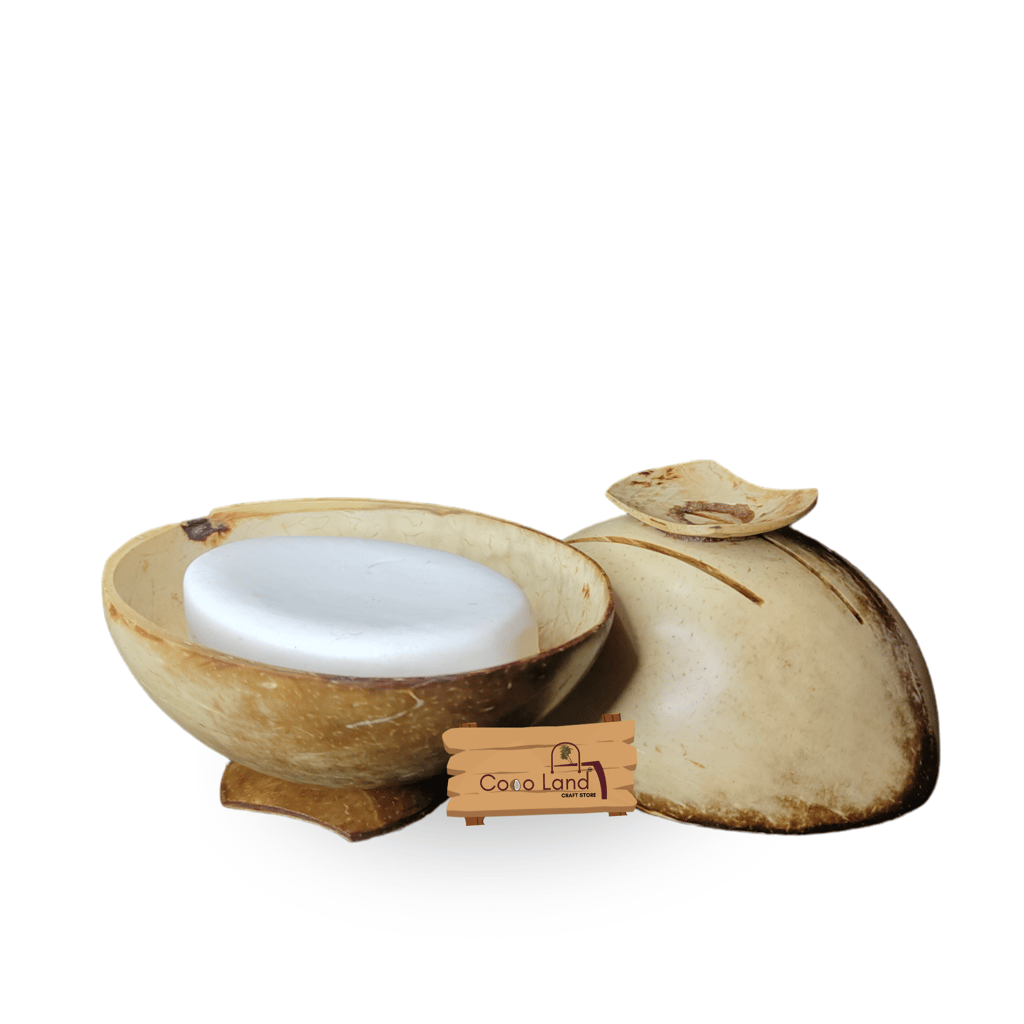 CocoLand Coconut Shell Soap Dish With base / Coconut Oil Polished view 2