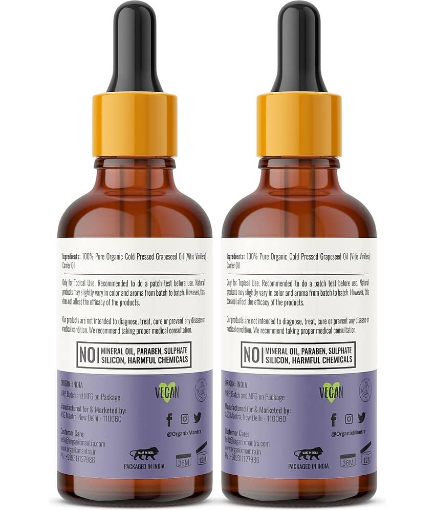 Organix Mantra Grapeseed Oil, Cold Pressed Organic Oil, 30ML x 2 view 2