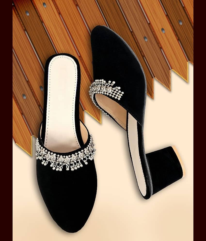 Altek Black Women's Slip On Heels view 2