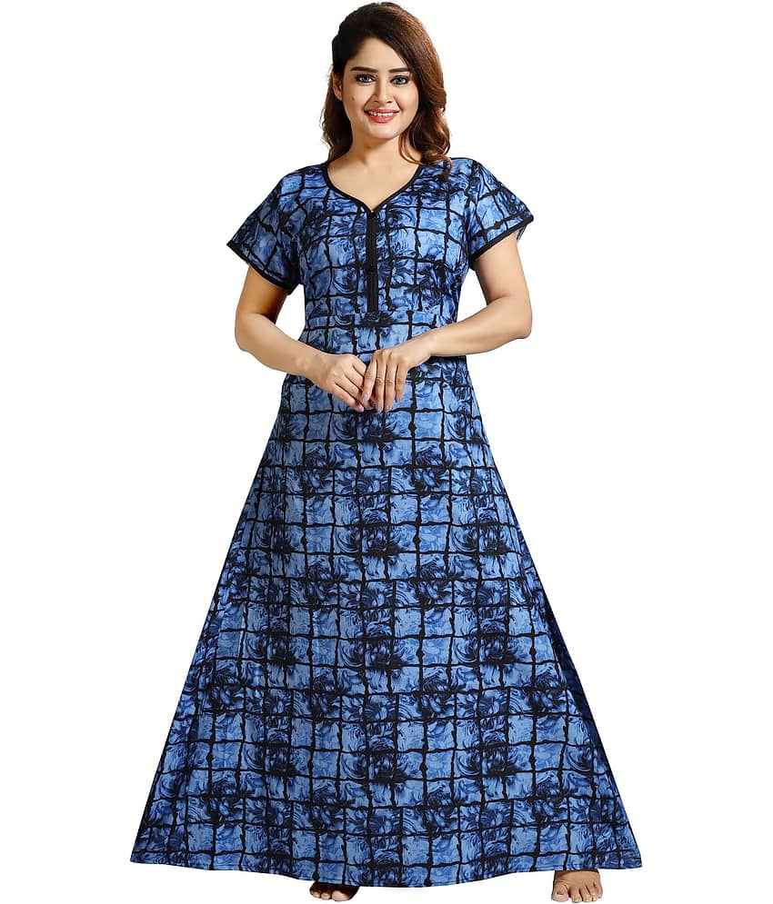 INNER BEATS Multi Color Cotton Women's Nightwear Nighty & Night Gowns ( Pack of 1 )