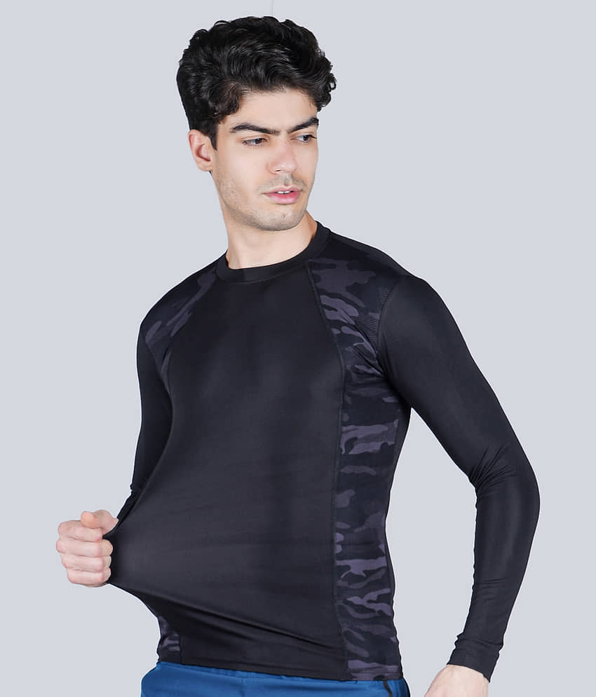 NEVER LOSE Black Polyester Regular Fit Men's Compression T-Shirt ( Pack of 1 ) view 2