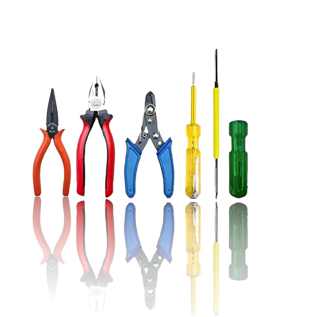 Sky Blue Multi Used 5-Piece Hand Tool Kit Set