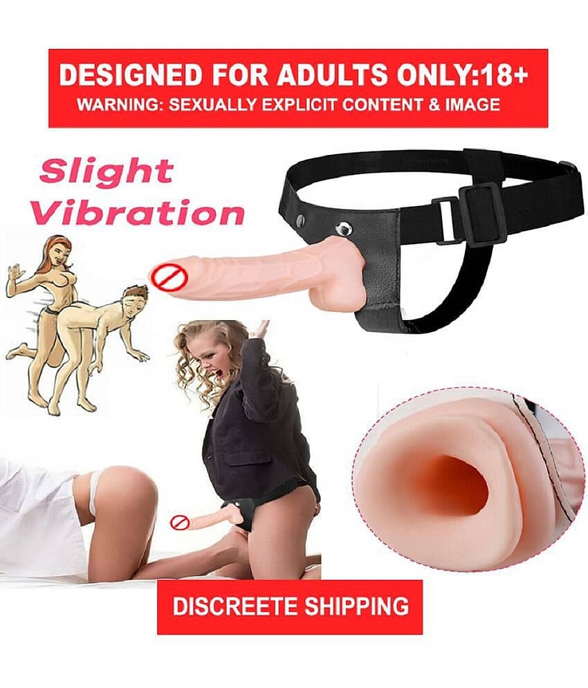 7 INCH BIG HOLLOW STRAP ON DILDO WITH VIBRATION AND BELT FEMALE SEX TOY BY KAMAHOUSE (LOW PRICE) view 2