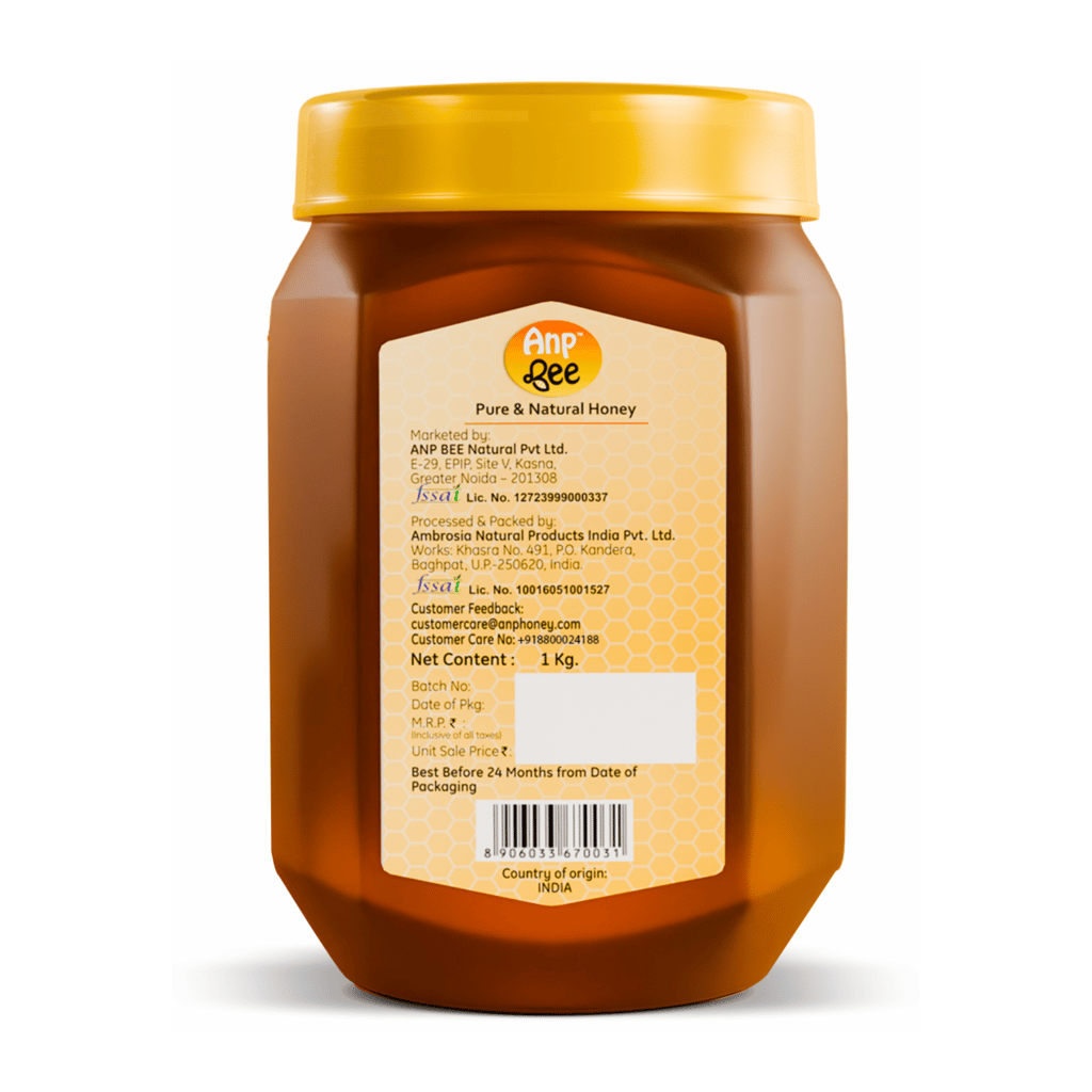 ANP BEE Raw Natural Honey 1kg I NMR Approved Pure Honey I Helps in Weight Loss & Boost Immunity, Unprocessed, and Unfiltered I Beekeeper Honey view 2