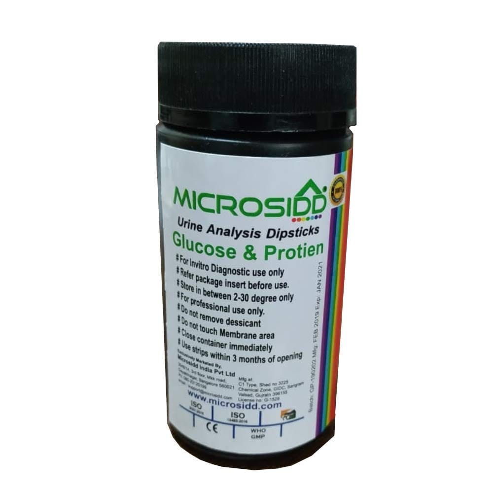 Microsidd Urine Sugar & Protien Test Strips - 100 Nos view 2