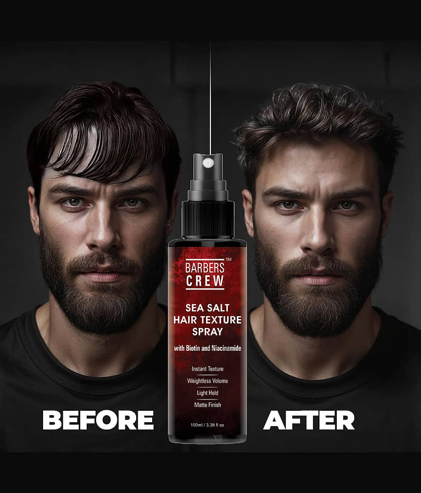 Barbers Crew Sea Salt Spray Hair Volume Texture, Heat Hold - Styling Hair Sprays 100 mL