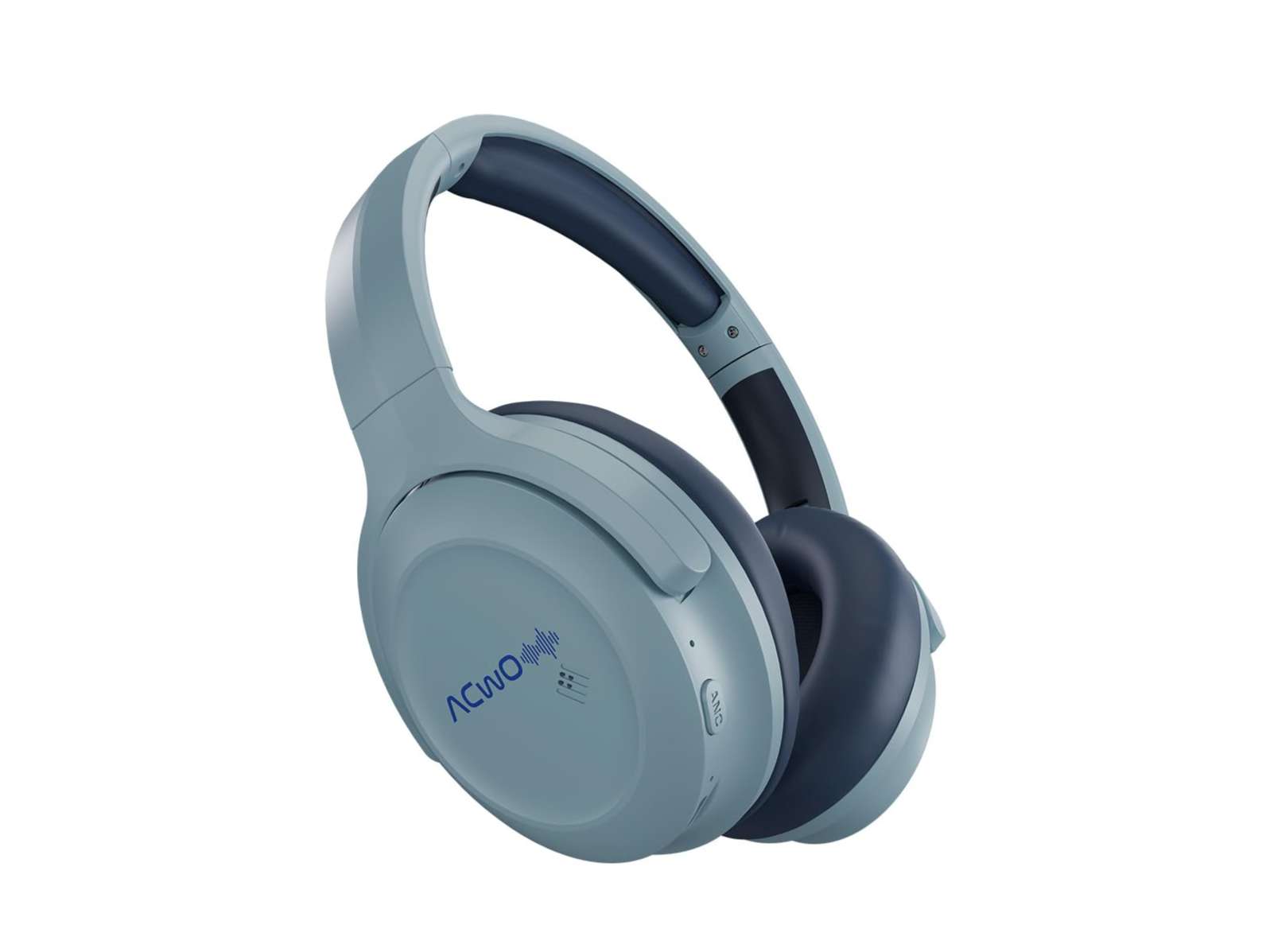 ACwO Twister 717, Hybrid ANC up to 38dB, X- Fidelity Acoustics, Bass BooMX 40mm Drivers, Dual EQ Modes: Gaming & Cinematic, 55 Hours Music Playtime - Steel-Blue