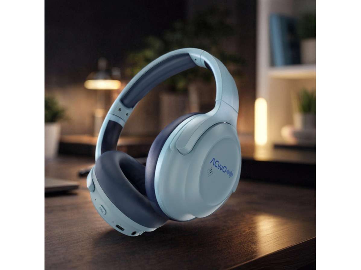 ACwO Twister 717, Hybrid ANC up to 38dB, X- Fidelity Acoustics, Bass BooMX 40mm Drivers, Dual EQ Modes: Gaming & Cinematic, 55 Hours Music Playtime - Steel-Blue view 2