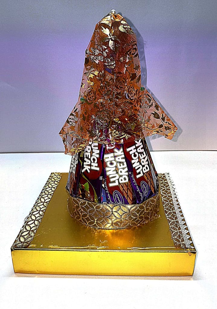 "Chocolate Doll in Traditional Indian Wedding Dress - Perfect for Gifting on Special Occasions" view 2
