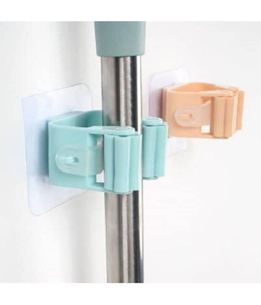 Wall Mounted Shelf Organizer Hook Broom Holder Hanger(Pack of 1) view 2
