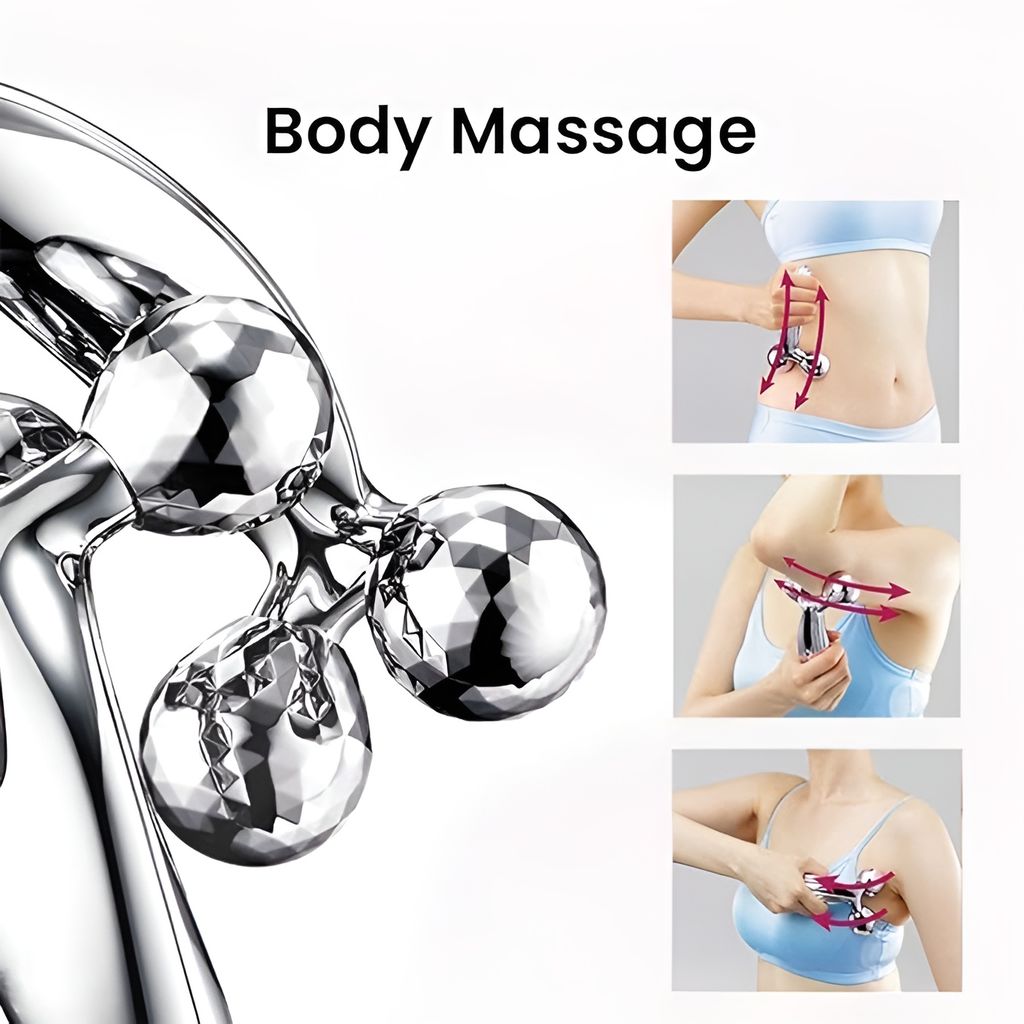 3D Roller Face Massager For Women & Men | Facial Massager & Face Roller For Glowing Skin | Body Massage Tool view 2