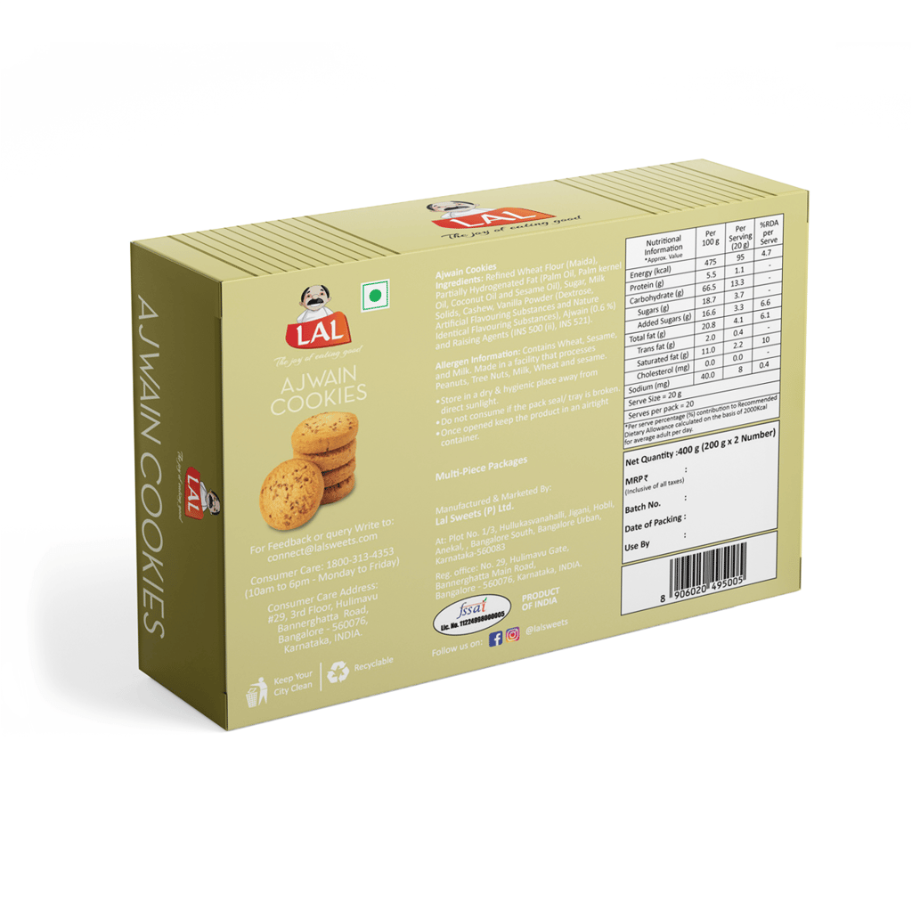 Lal SWEETS Ajwain Cookies - 400GM view 2