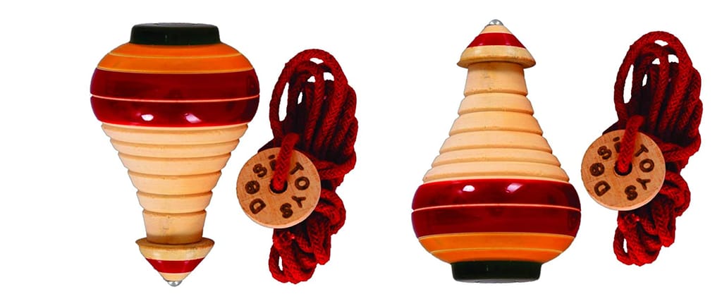 Desi Toys Spinning Tops | Lattu | Bhawra | Latto | Bambaram | Pack of 2 | Traditional Indian Game | Classic Nostalgic Outdoor Games | Fun & Therapeutic | for Kids & Adults | for 6 Years & Up view 2