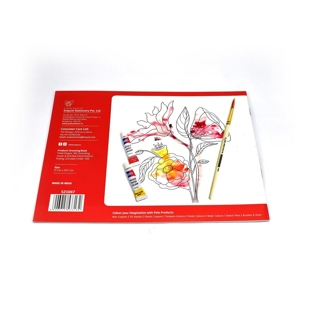 polo A4 Drawing Book - 36 Pages | Sketchpad | Ideal for Artists, Students, and Kids | Durable Softcover | Acid-Free Paper | Smooth Texture for Sketching & Drawing view 2