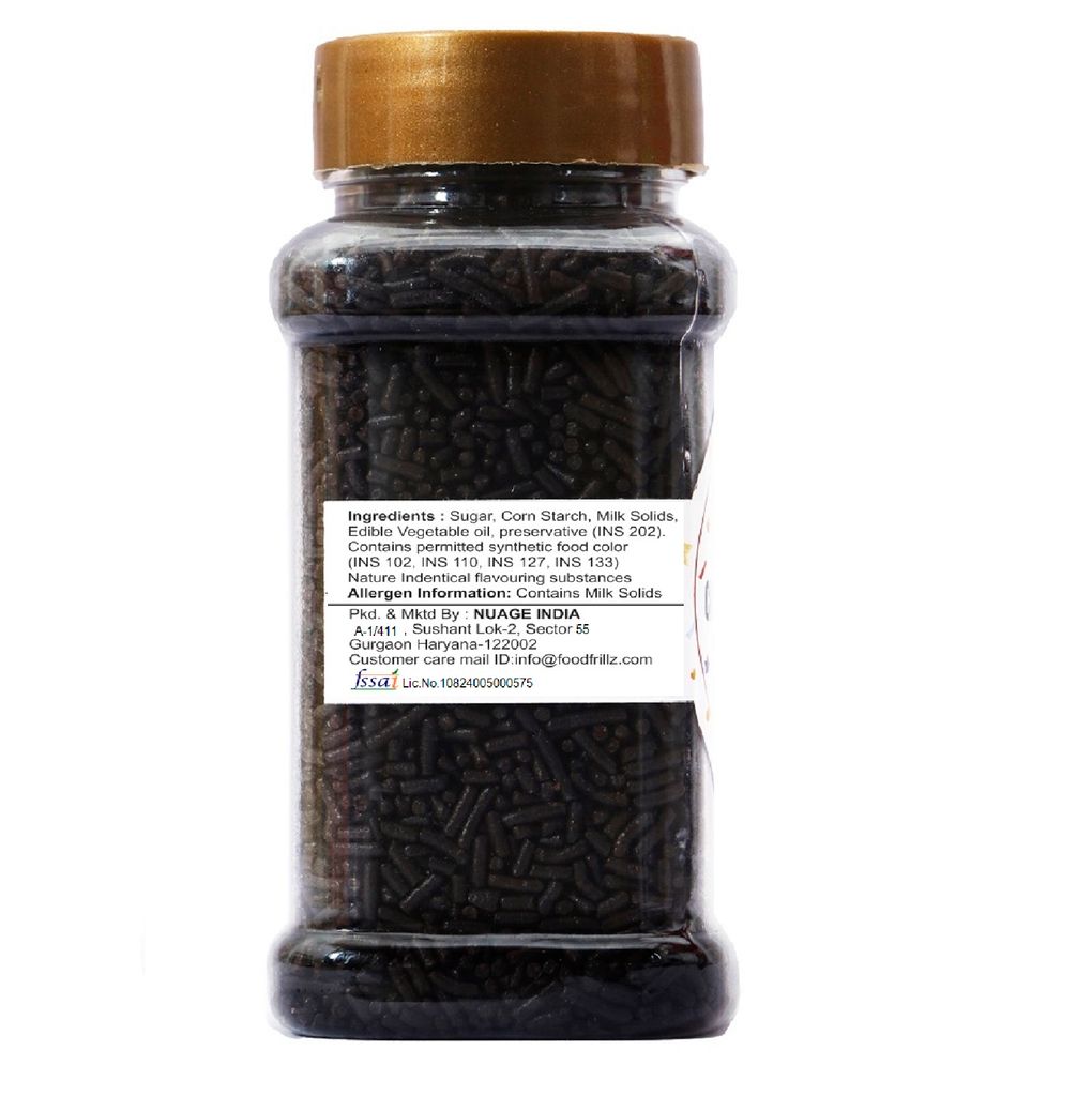 foodfrillz Chocolate Vermicelli Strands Sugar Sprinkles for cake decoration, single pack, 100 g view 2