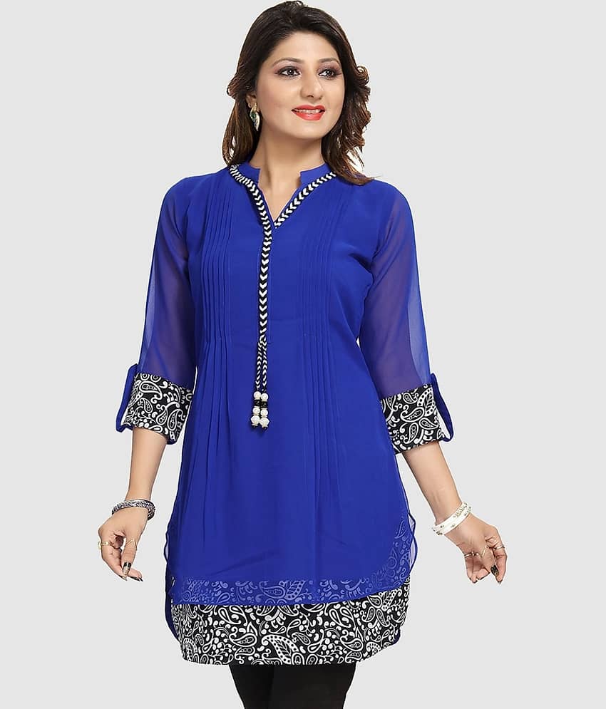 Meher Impex Women's Georgette Tunic ( Yellow )