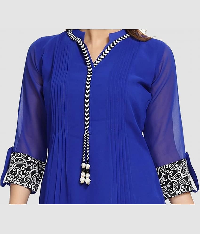 Meher Impex Women's Georgette Tunic ( Yellow ) view 2