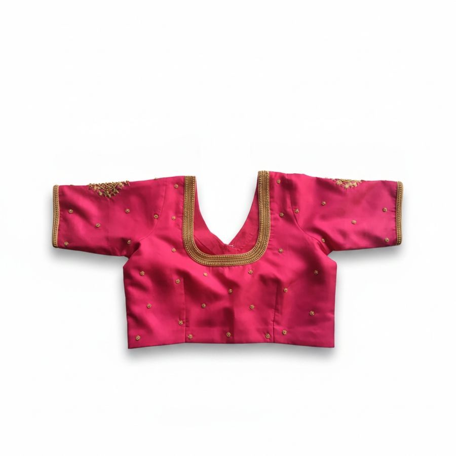 Pink Embroidered Ethnic Blouse