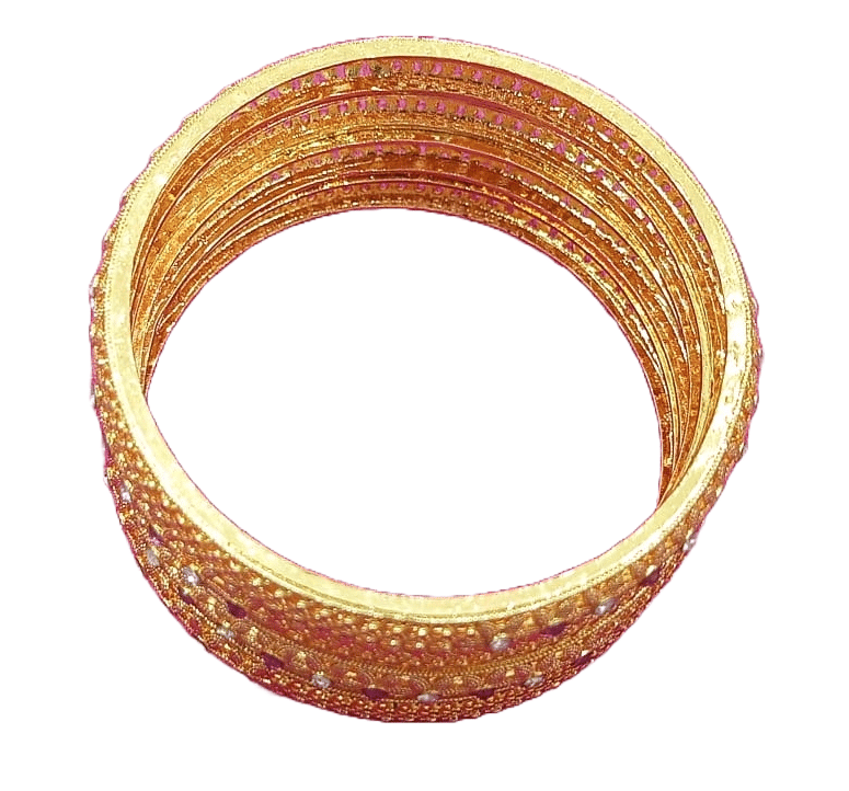 Gold Plated Kundan Bangles Set of 4 view 2