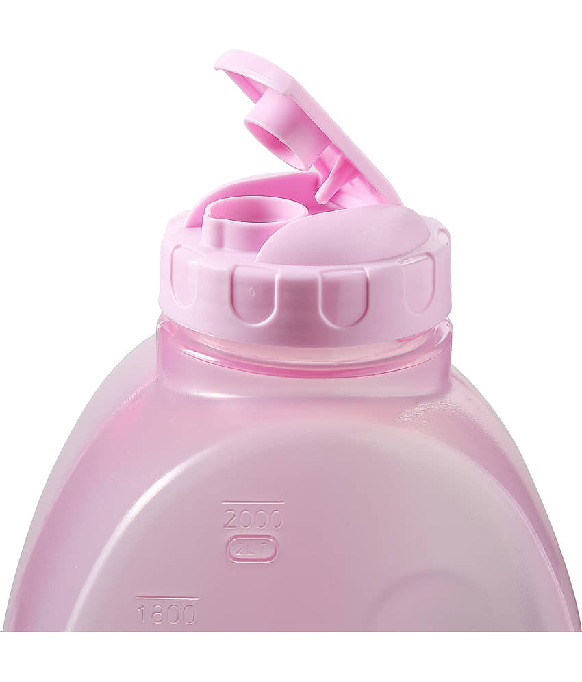 Gluman Hippo Spout Sky Blue Plastic Fridge Water Bottle 2000 mL ( Set of 2 ) view 2