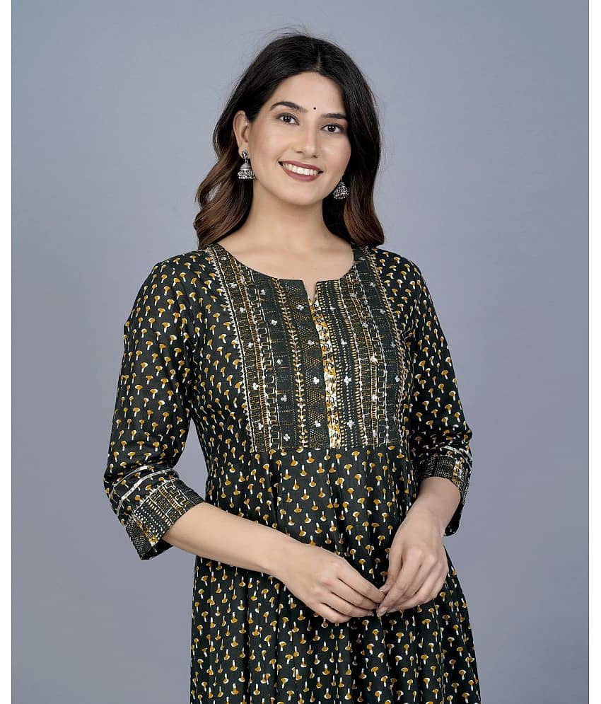 Mishree Collection - Blue Cotton Women's Anarkali Kurti ( Pack of 1 ) view 2
