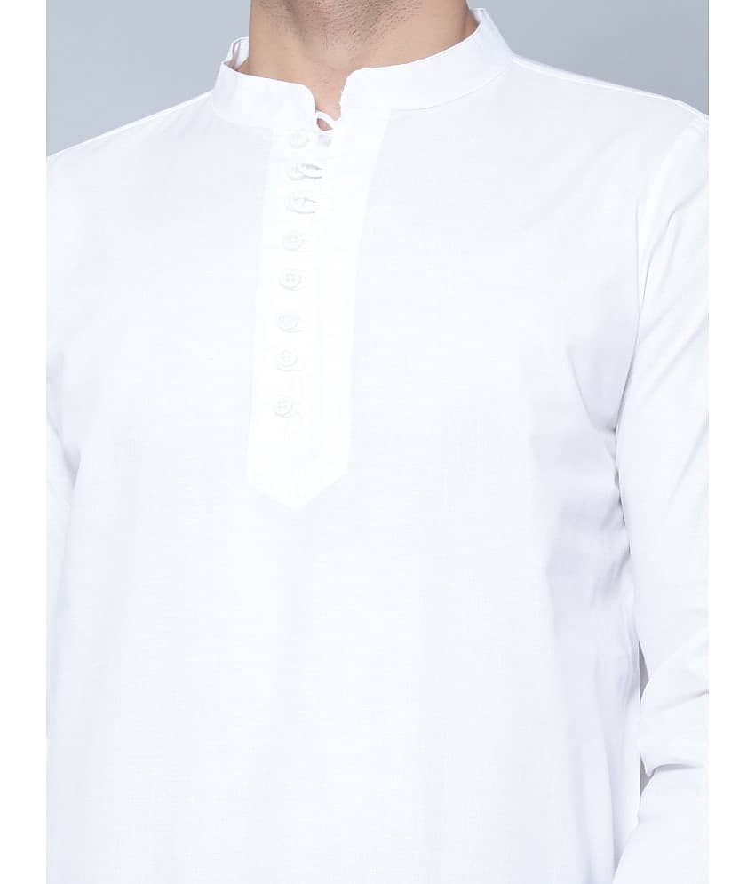 Latest Chikan Cotton Blend Regular Fit Solids Full Sleeves Men's Casual Shirt - White ( Pack of 1 ) view 2