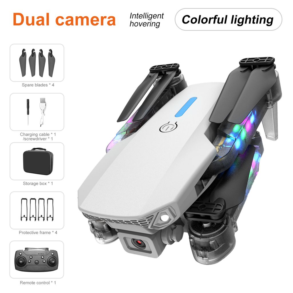 E88 Light RC Drone with 4K HD Dual Camera, Foldable Arms, Double Battery, 360° Flip, Altitude Hold, Headless Mode | Remote & App Control Drone for Kids & Beginners view 2