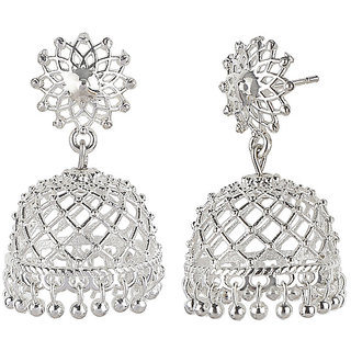 Filigree Jaali Jhumki Earrings for Girls Brass Material Made in India Earrings for Women's Fashion Jewellery view 2