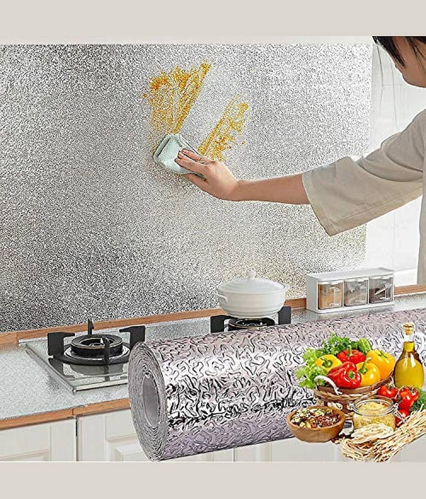 Waterproof Self Adhesive Aluminium Foil Wall Paper For Walls Drawers (60x200cms) (Pack of 1) view 2