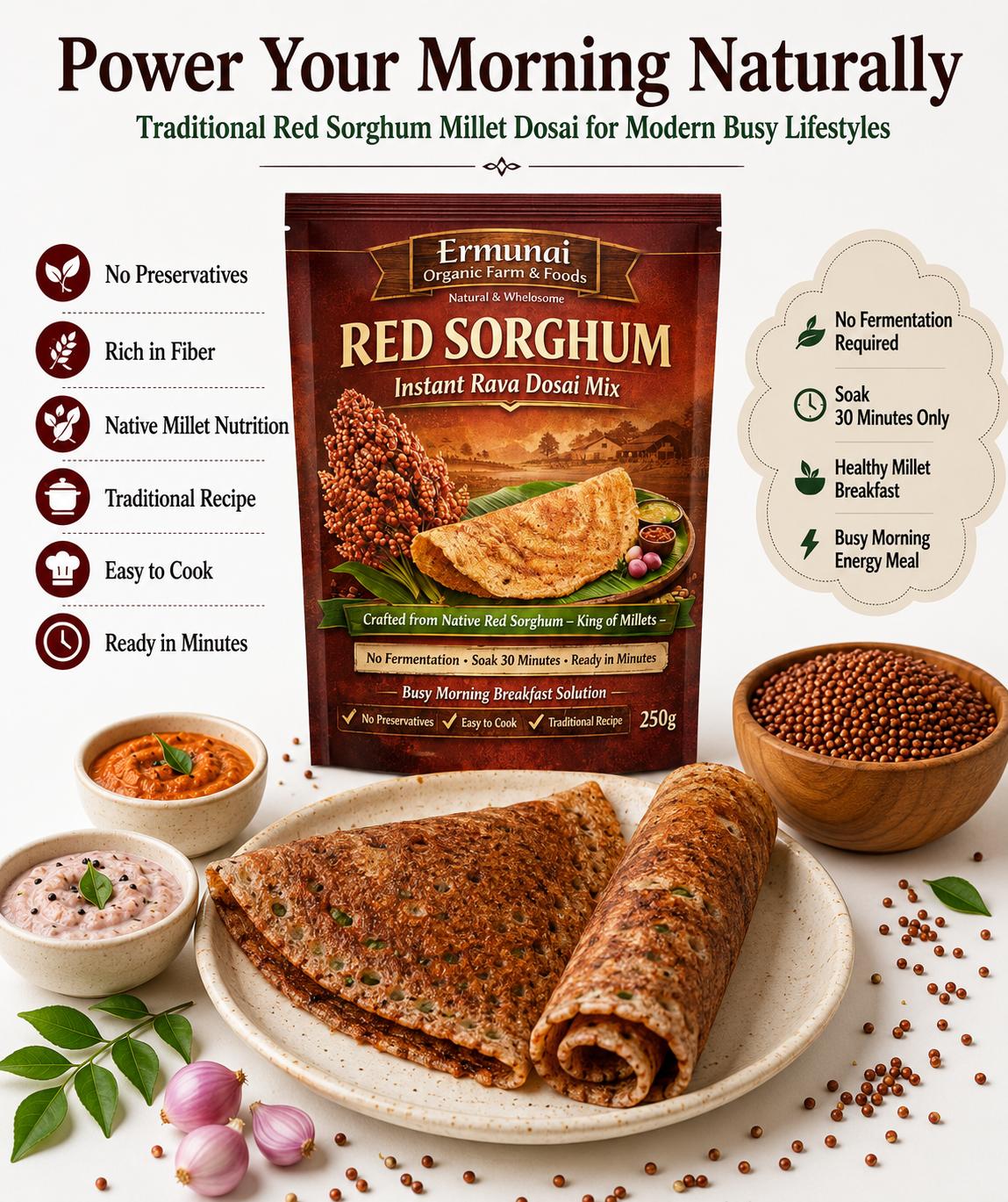 RED CHOLA INSTANT RAVA DOSAI MIX view 2