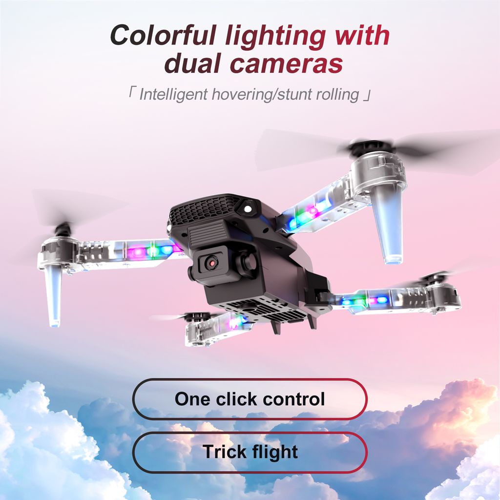 E88 D MAX Pro Light Arms Drone with 4K HD Dual Camera | Double Battery | Foldable RC Quadcopter | Altitude Hold | Headless Mode | 360° Flip | LED Lights | with Bag & Accessories view 2